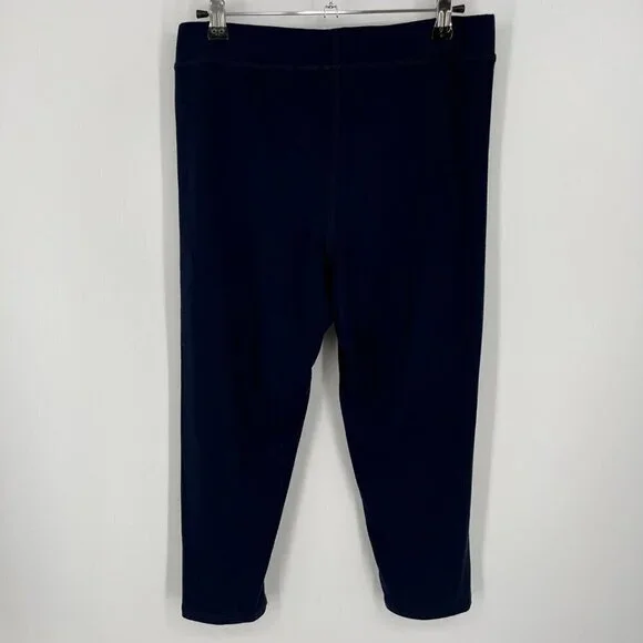 Boden Womens High Rise Crop Jersey Leggings Size 10 Navy Blue Casual Soft Knit - Picture 2 of 11